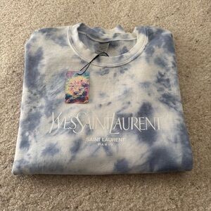 Yves Saint Laurent Blue Tie-Dye Sweatshirt
